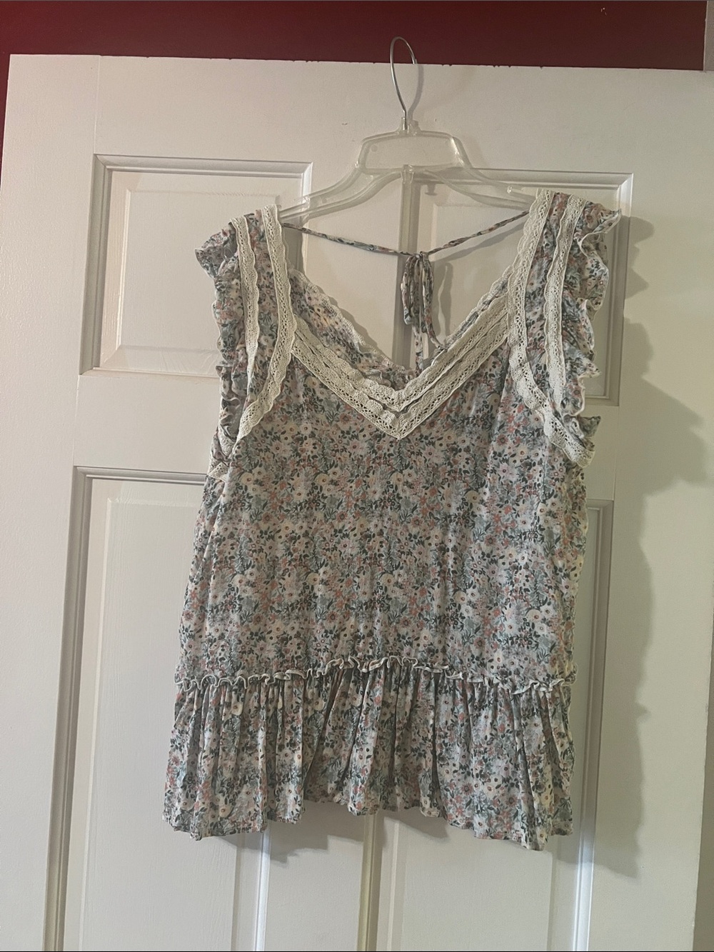Grace & Lace Floral Lace-Trim Camisole - White, Pink & Green